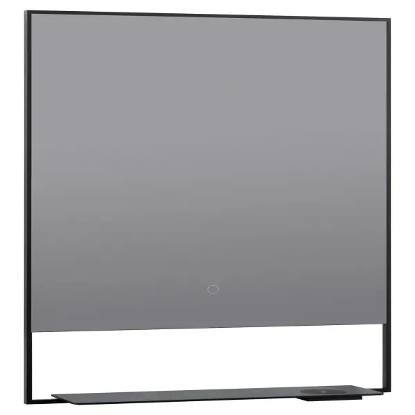 The Castore LED Mirror combines sleek Italian design with smart functionality. Its matte black square form houses Ghost Lighting technology that conceals LEDs when off, plus an integrated shelf with wireless phone charging and defogger.