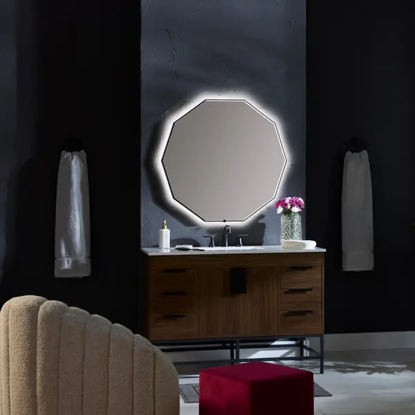 Deca LED Mirror in Black - Image 13