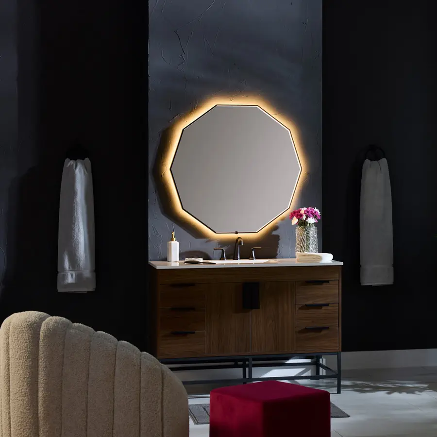 Deca LED Mirror in Black - Image 15