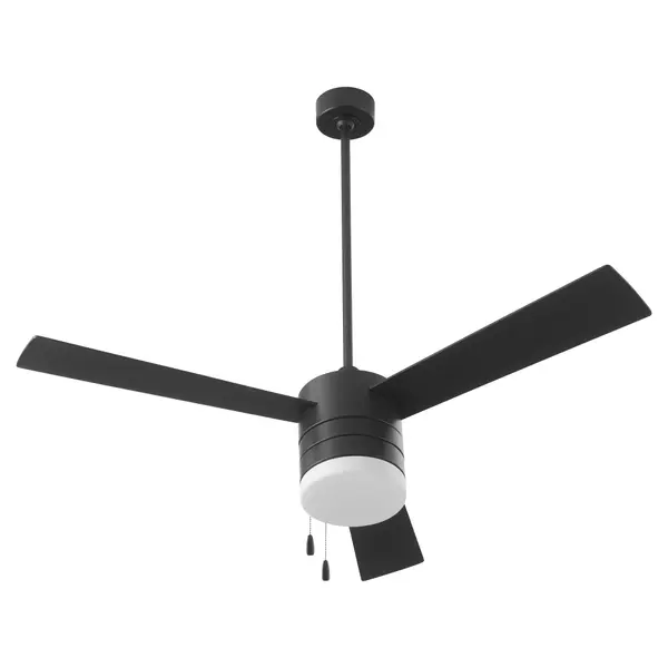 Collection: Allegro Finish: Black Notes: Pull chain operated fan Height: 12.24" Weight: 16.00 lb Wire: 80" Canopy: 5.125"dia. X 2.125"h Voltage: 120.00 V RPM: 182 Airflow: 4584 CFM Electricity Use: 35 W Airflow Efficiency: 96 CFM/W Blade Pitch: 12° Blade Span: 52" Blade Finish: Matte Black/Walnut Blade Quantity: 3 Light Kit: Optional Speeds: 3 Control: Manual switch Downrod: 4"/6" Material: Steel / Aluminum / Wood Country of Origin: China Safety Listing: UL, ETL Safety Rating: Dry Connection: Hardwire Manufacturer Warranty: Limited Lifetime - alternate view