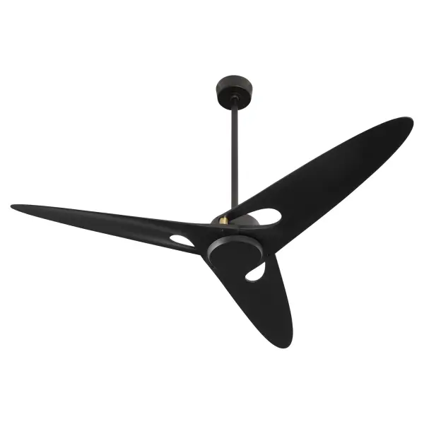 Inspired by the elegant flow of organza, the Apogee's three weaving blades create a seamless, sculptural design that appears to wrap effortlessly around its contemporary housing. Finished with cased glass, this fan complements a variety of decor styles. Damp-listed for versatile use, Apogee is perfect for enhancing indoor or covered outdoor spaces with its sleek design. Collection: Apogee Finish: Matte Black|Aged Brass Glass: Clear/ White Width: 60.00" Height: 13.00" Length: 18.00" Weight: 16.00 lb Wire: 80" Canopy: 6" Bulbs Included Number of Bulbs: 1 Maximum Wattage: 20.00 W Bulb Type: Array Bulb Base: Array Light Source: LED Light Output: 1488.00 lm Delivered Lumens: 703.00 lm Color Temperature: 3000 K CRI: 90 RPM: 135 Airflow: 6411 CFM Electricity Use: 20 W Airflow Efficiency: 326 CFM/W Blade Pitch: 16° Blade Span: 60" Blade Finish: Matte Black/Matte Black Blade Quantity: 3 Light Kit: Included Speeds: 6 Control: Wall Control Downrod: 6.75" Material: Acrylic Country of Origin: China Safety Rating: Damp LED Manufacturer Warranty: Limited Lifetime Motor Warranty