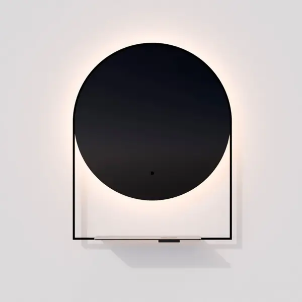 The Cassiopea transforms your bathroom into a high-tech sanctuary with 360-degree ambient backlighting, adjustable color temperature (3000K-6000K), integrated defogger, and a convenient shelf with wireless phone charging capability.