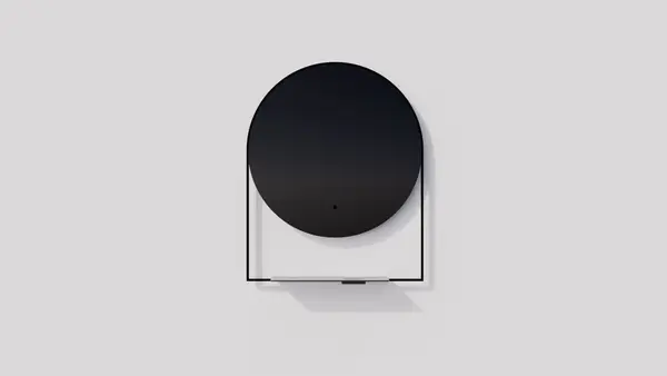 The Cassiopea transforms your bathroom into a high-tech sanctuary with 360-degree ambient backlighting, adjustable color temperature (3000K-6000K), integrated defogger, and a convenient shelf with wireless phone charging capability. - alternate view
