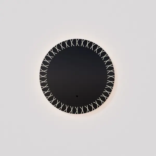This internationally recognized mirror combines artistic XO illumination with practical features like adjustable color temperature (3000K-6000K) and integrated defogger. The IR sensor control and warm LED glow make it both functional and decorative.