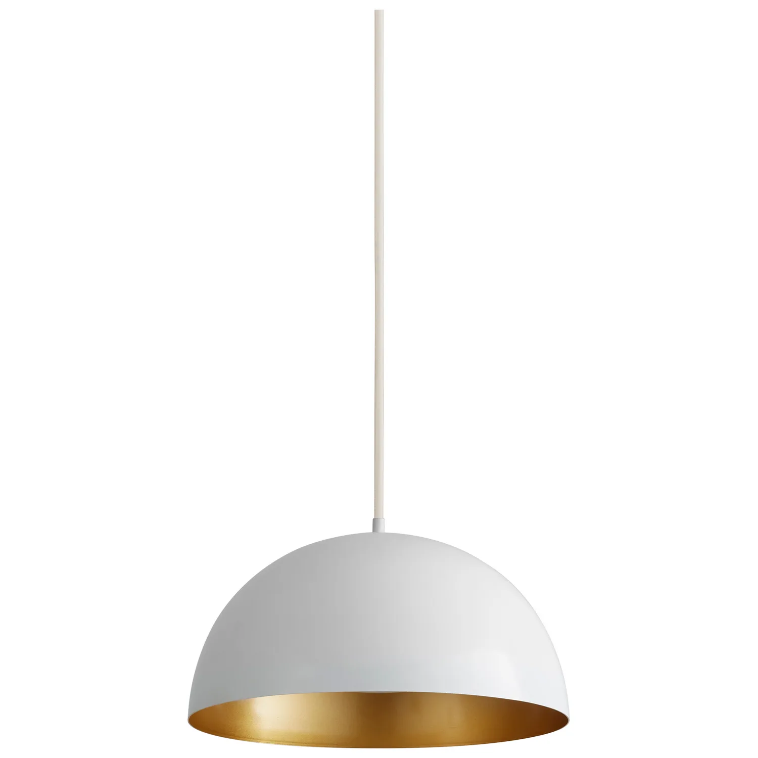 Lucci LED Pendant in White and Industrial Brass