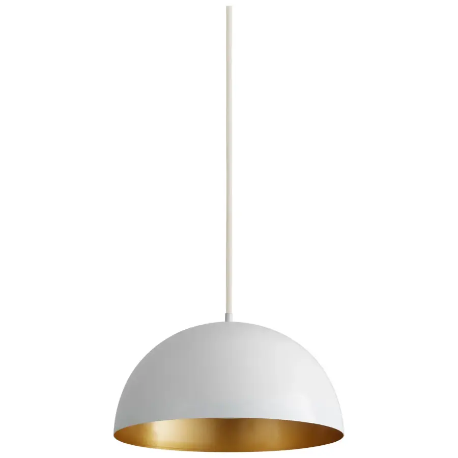 Lucci LED Pendant in White and Industrial Brass - Image 1