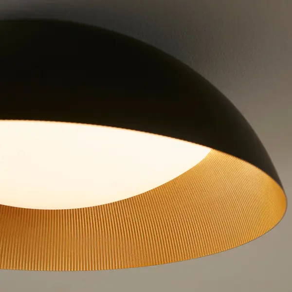 Lucci LED Flush Mount in Black with Industrial Brass - Image 6