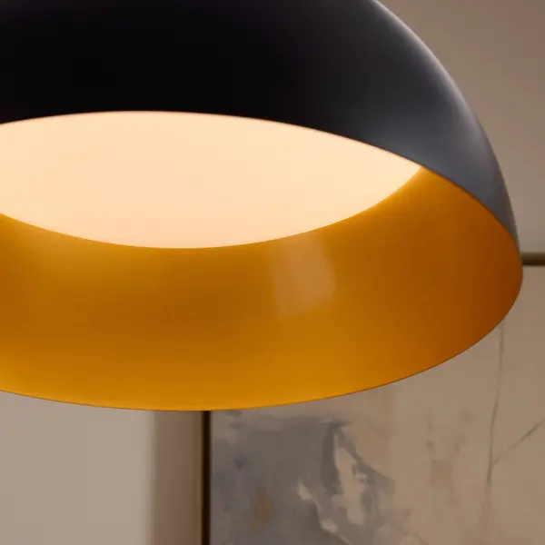 Lucci LED Pendant in Black and Industrial Brass - Image 6