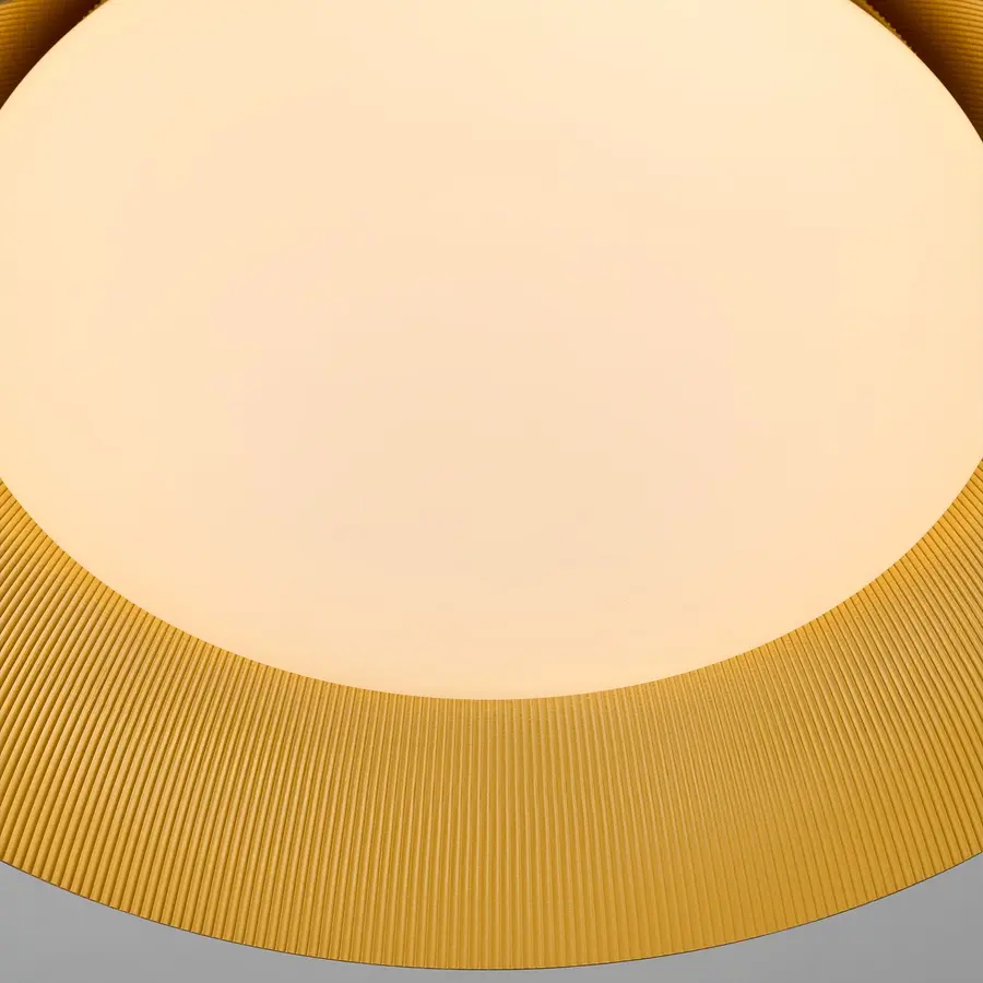 Lucci LED Flush Mount in Black with Industrial Brass - Image 4