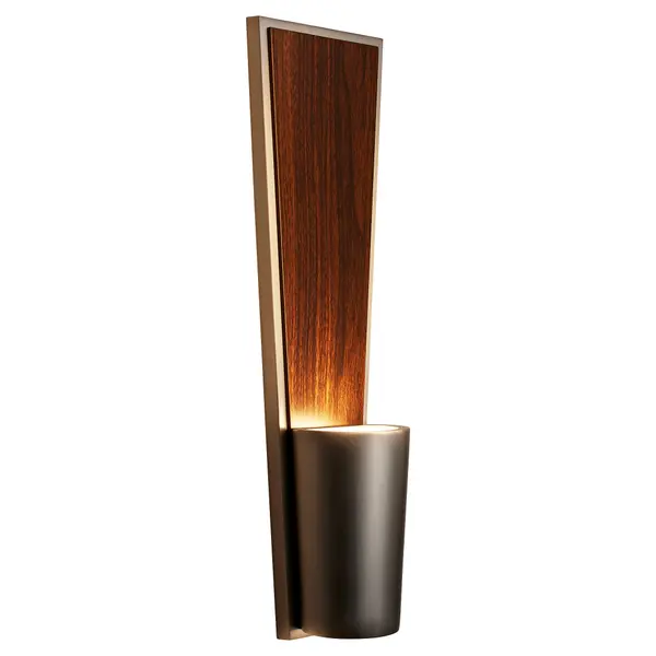 Favero LED Wall Sconce in Satin Nickel and Walnut - Image 3