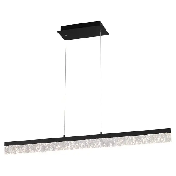 The Landon LED Linear Pendant delivers contemporary style with integrated LED technology in a streamlined 40-inch profile. Its black steel frame and acrylic diffuser provide even, glare-free illumination ideal for kitchen islands and dining tables. - alternate view