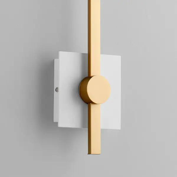 Zora LED Wall Sconce in White and Industrial Brass - Image 3