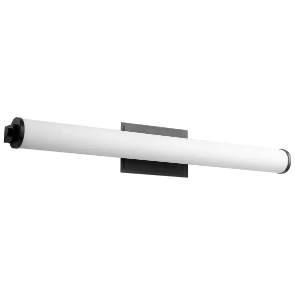 The Tempus LED vanity light combines sleek contemporary design with integrated LED technology. Its 35.5-inch width makes it ideal for double vanities, while the matte white acrylic diffuser provides even, shadow-free illumination perfect for grooming tasks.