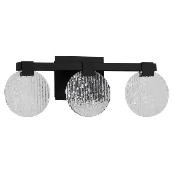 The Axiom LED vanity combines modern aesthetics with energy-efficient lighting. Its textured ice acrylic diffusers and sleek black finish create a sophisticated look perfect for contemporary bathrooms.