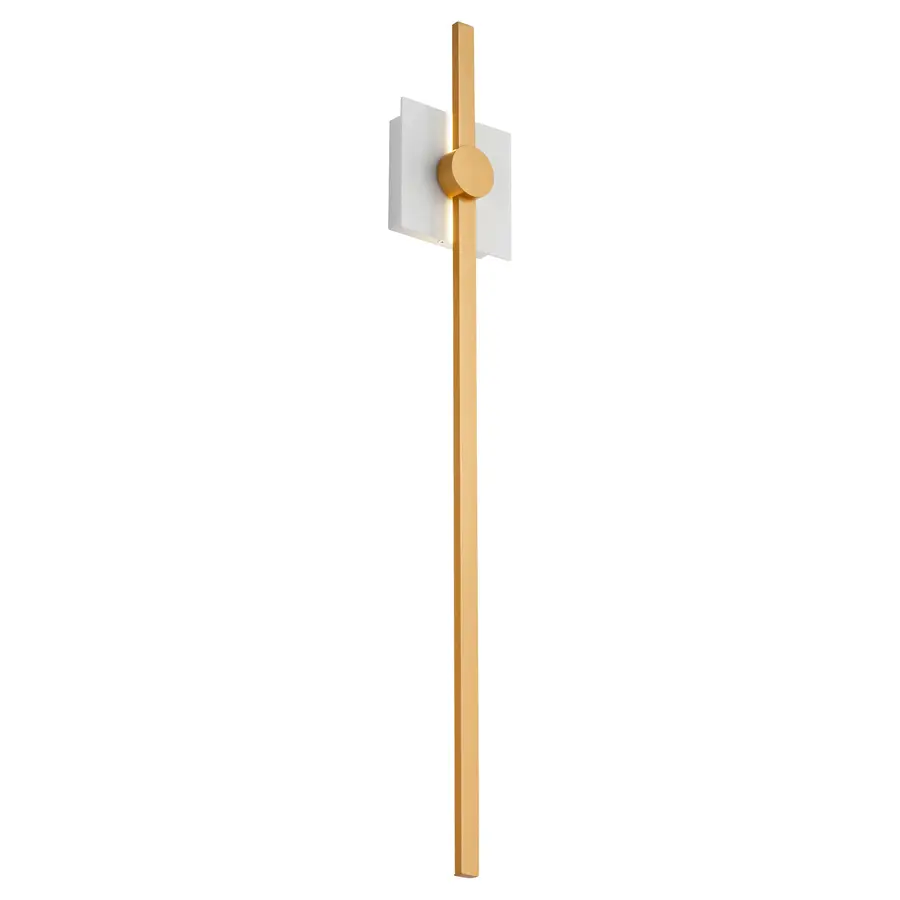 Zora LED Wall Sconce in White and Industrial Brass - Image 4