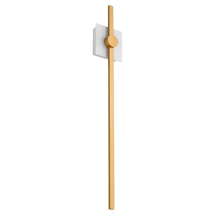 Zora LED Wall Sconce in White and Industrial Brass - Image 5