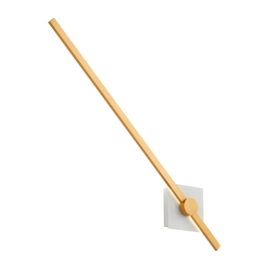 Zora LED Wall Sconce in White and Industrial Brass - Image 6