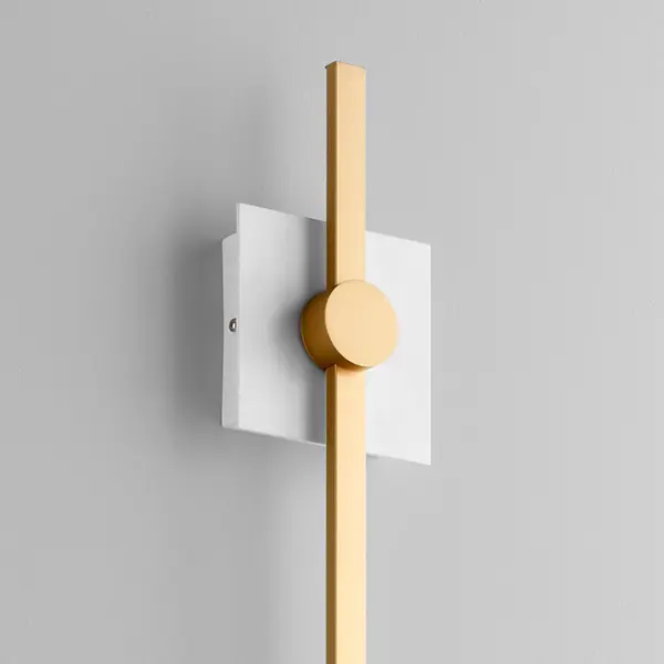Zora LED Wall Sconce in White and Industrial Brass - Image 8