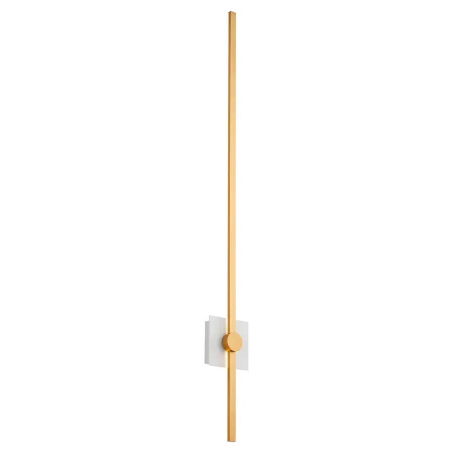 Zora LED Wall Sconce in White and Industrial Brass - Image 2