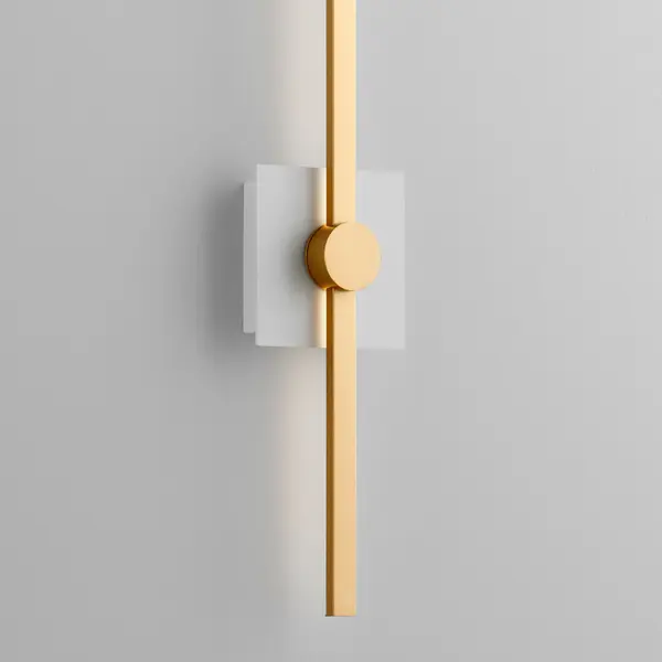 Zora LED Wall Sconce in White and Industrial Brass - Image 7
