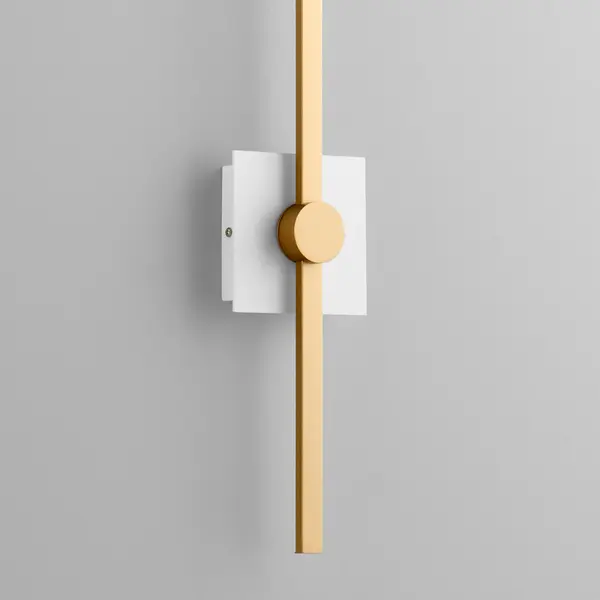 Zora LED Wall Sconce in White and Industrial Brass - Image 8