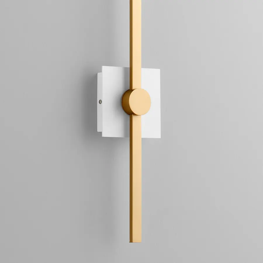 Zora LED Wall Sconce in White and Industrial Brass - Image 8