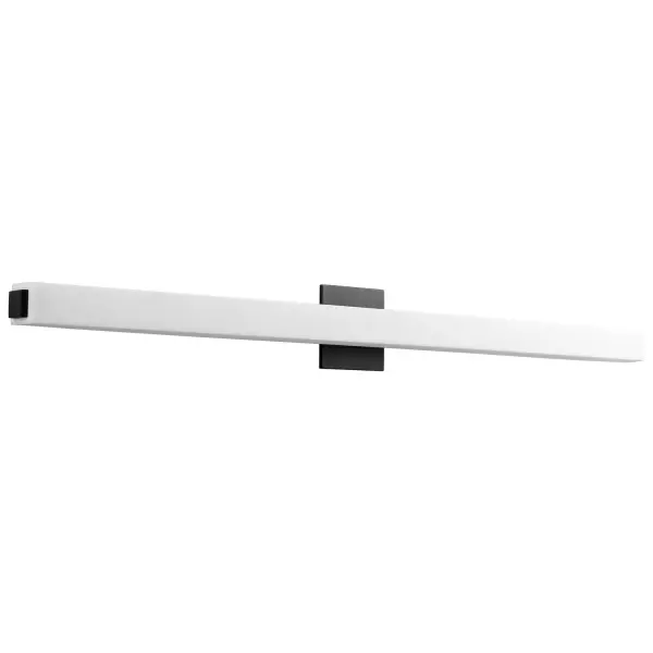 The Adelphi LED vanity light delivers bright, even illumination with integrated LED technology. Its sleek black finish and matte white acrylic diffuser create a contemporary aesthetic perfect for modern bathrooms.