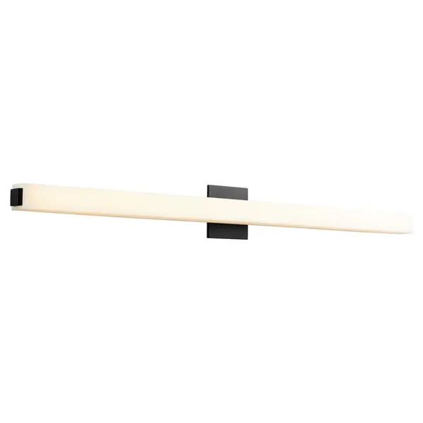 The Adelphi LED vanity light delivers bright, even illumination with integrated LED technology. Its sleek black finish and matte white acrylic diffuser create a contemporary aesthetic perfect for modern bathrooms. - alternate view