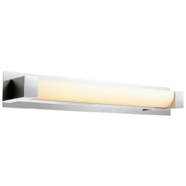 Collection: Balance Finish: Polished Nickel Glass: Matte White Width: 29.00" Height: 4.50" Weight: 13.48 lb Extension from Wall: 4.00" Bulbs Included Number of Bulbs: 1 Maximum Wattage: 11.90 W Bulb Type: LED Bulb Base: Array Light Source: LED Light Output: 1521.00 lm Color Temperature: 3000 K CRI: 90 Voltage: 120.00 V Material: Steel|Acrylic Country of Origin: China Safety Listing: UL, ETL Safety Rating: Damp LED Manufacturer Warranty: 1 year from date of purchase , 5 years LED