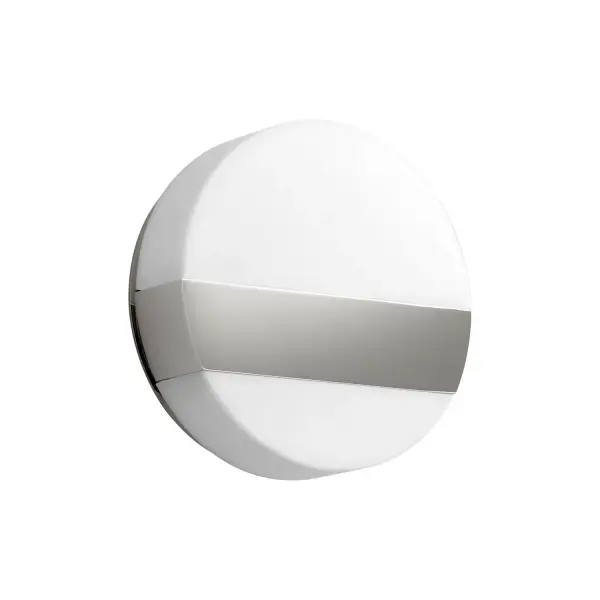 The Aurora LED sconce delivers efficient, maintenance-free lighting in a sleek 6-inch square profile. Its polished nickel finish and matte white diffuser create soft, even illumination ideal for modern bathrooms and hallways.