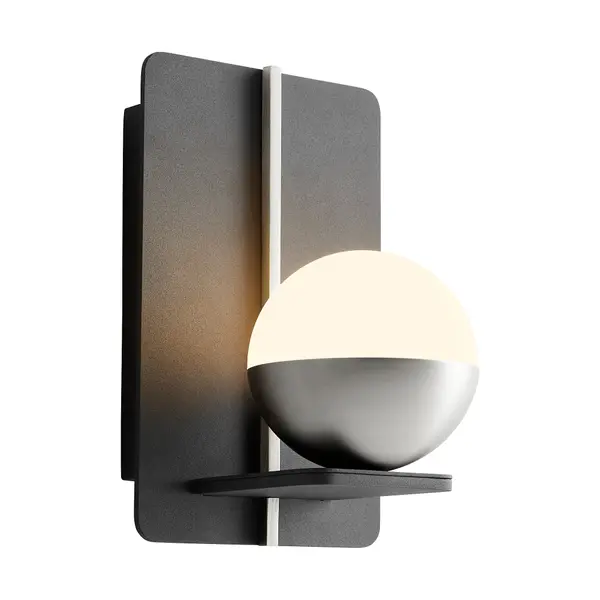 The Iota LED Wall Sconce delivers energy-efficient illumination in a sleek, compact design. Its integrated LED technology and damp rating make it ideal for bathrooms and hallways where reliable, low-maintenance lighting is essential. - alternate view