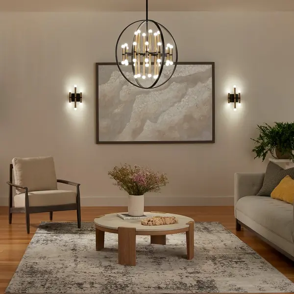 Nero LED Wall Sconce in Black and Aged Brass - Image 3