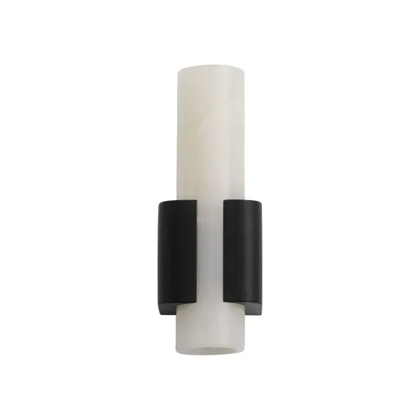 The Virtue LED sconce combines natural jade stone with sleek black metal for a sophisticated, modern look. Its CCT-selectable LED technology allows you to adjust color temperature from warm to cool white, making it versatile for any space.