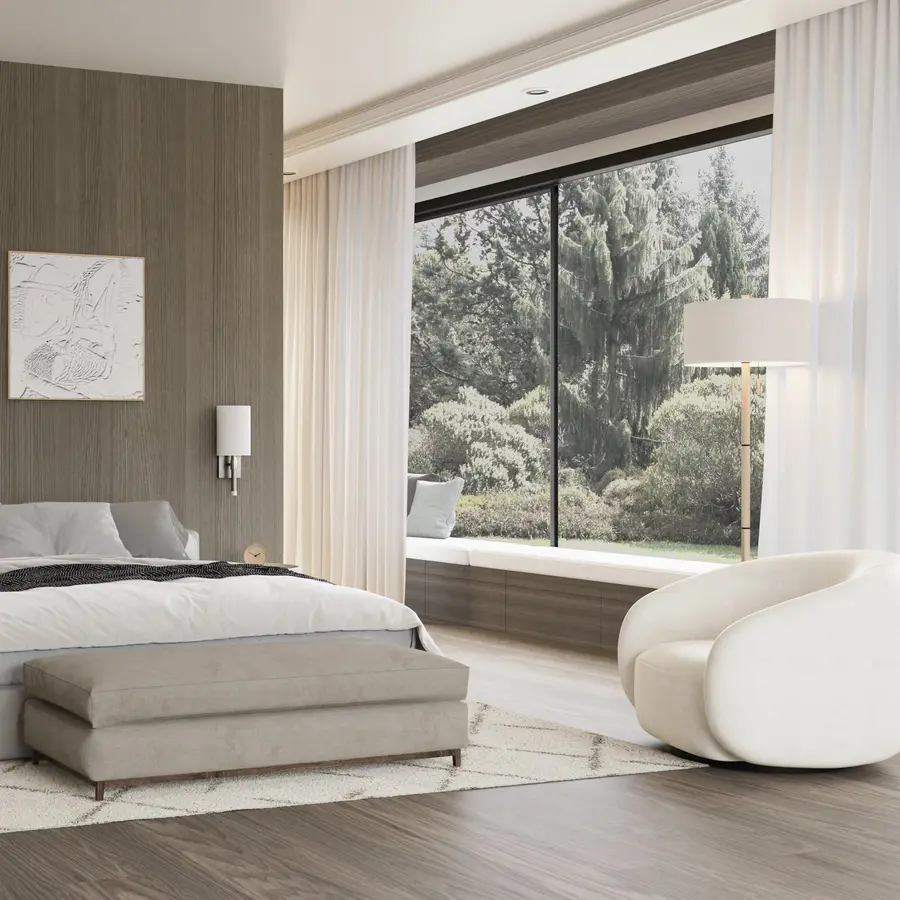 BEACON LED Wall Sconce in Satin Nickel with White Linen Shade - Image 4