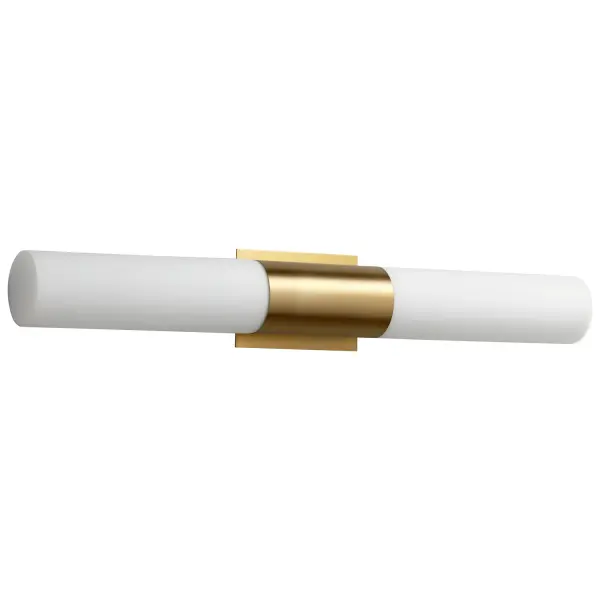 Collection: Magnum Finish: Aged Brass Glass: Satin Opal Width: 30.75" Height: 4.75" Weight: 8.68 lb Extension from Wall: 4.00" Bulbs Included Number of Bulbs: 2 Maximum Wattage: 11.90 W Bulb Type: LED Bulb Base: Array Light Source: LED Light Output: 2950.00 lm Color Temperature: 3000 K CRI: 90 Voltage: 120.00 V Material: Steel and Glass Country of Origin: China Safety Listing: UL, ETL Safety Rating: Damp LED Manufacturer Warranty: 1 year from date of purchase , 5 years LED