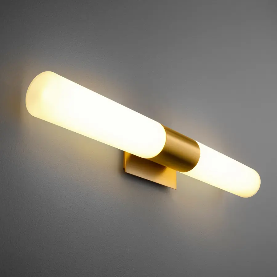 Magnum LED Vanity Light in Aged Brass - Image 4