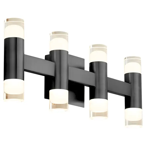 The Alarum LED vanity light delivers modern illumination with integrated LED arrays in a minimalist black finish. Its 21-inch width suits standard bathroom vanities while providing excellent color rendering. - alternate view