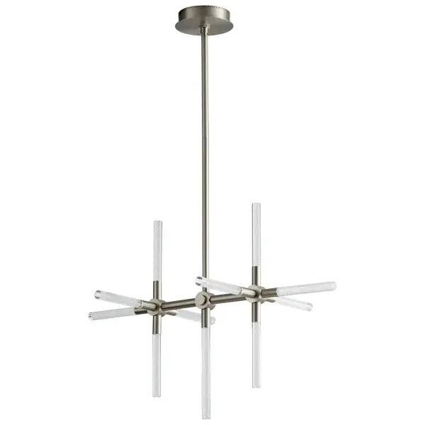The Tali LED pendant delivers contemporary style with integrated LED technology. Its 33-inch linear profile and satin nickel finish create a clean, modern aesthetic perfect for kitchen islands and dining spaces.