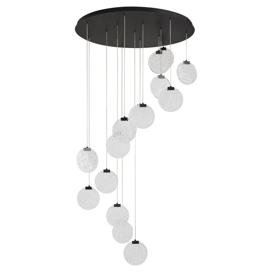 Axiom 15-Light LED Pendant in Black - Image 1