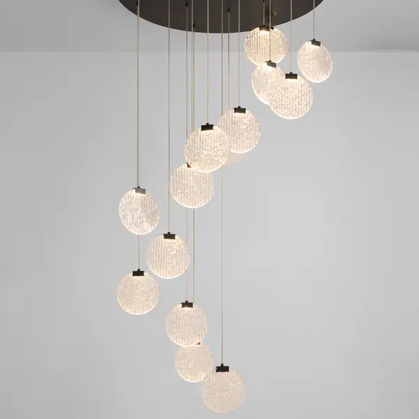 Axiom 15-Light LED Pendant in Black - Image 4