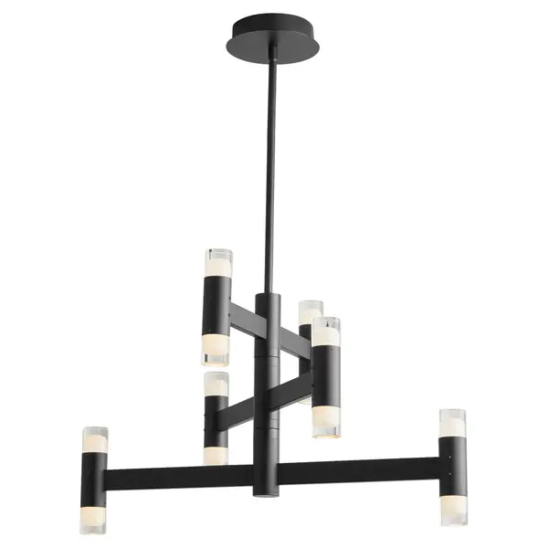 The Alarum combines contemporary black metalwork with K9 crystal elements for a sophisticated lighting statement. Its integrated LED technology delivers energy-efficient illumination with adjustable color temperature options. - alternate view