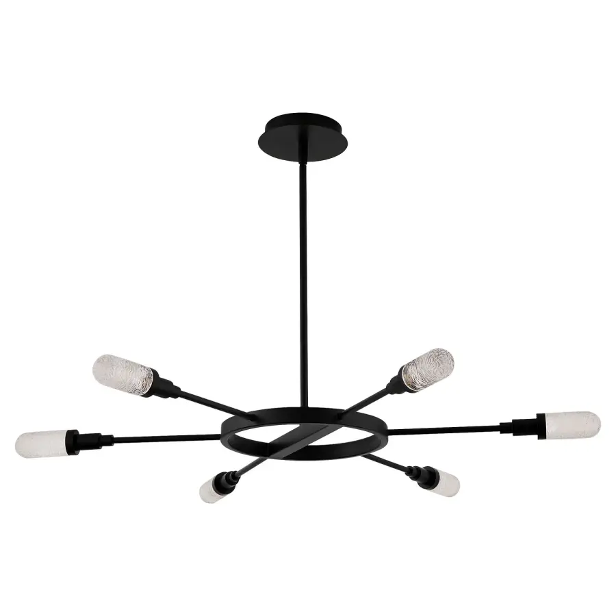Sperano 6-Light LED Chandelier in Matte Black - Image 1