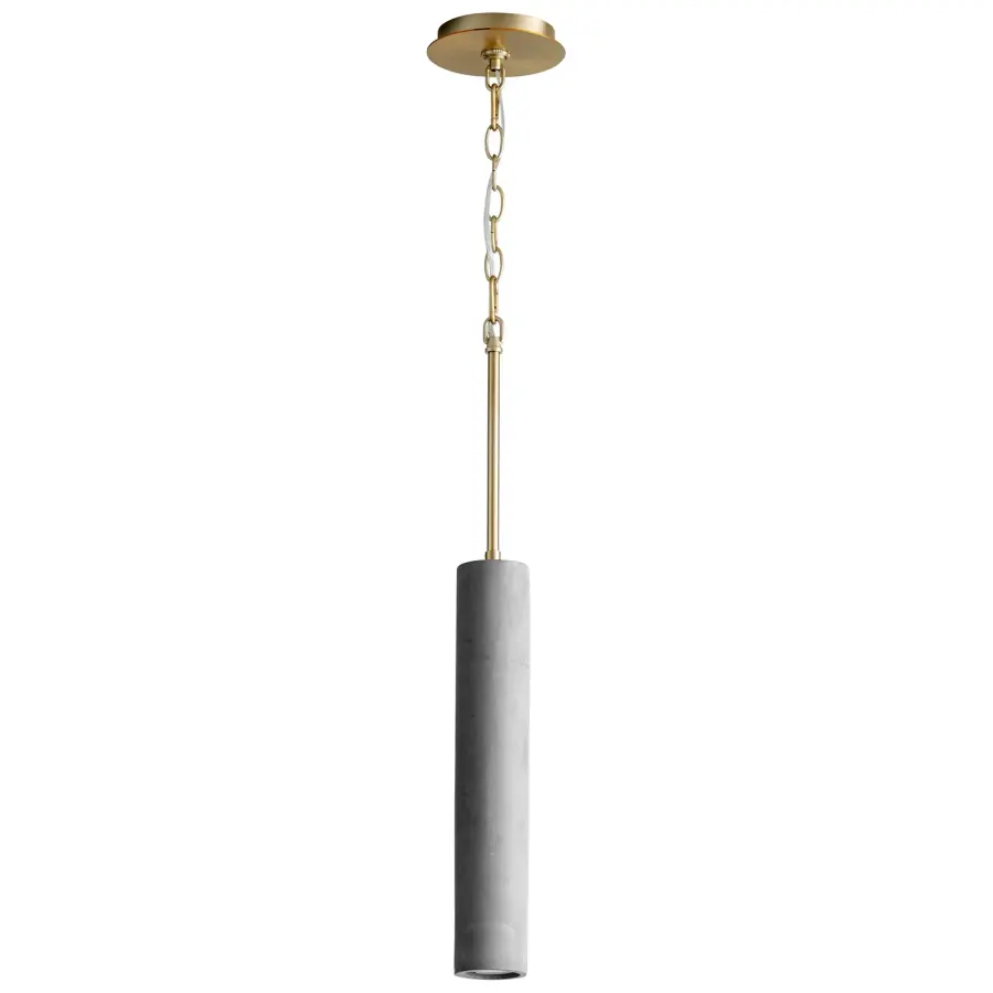Totem LED Mini Pendant in Dark Gray and Aged Brass - Image 1