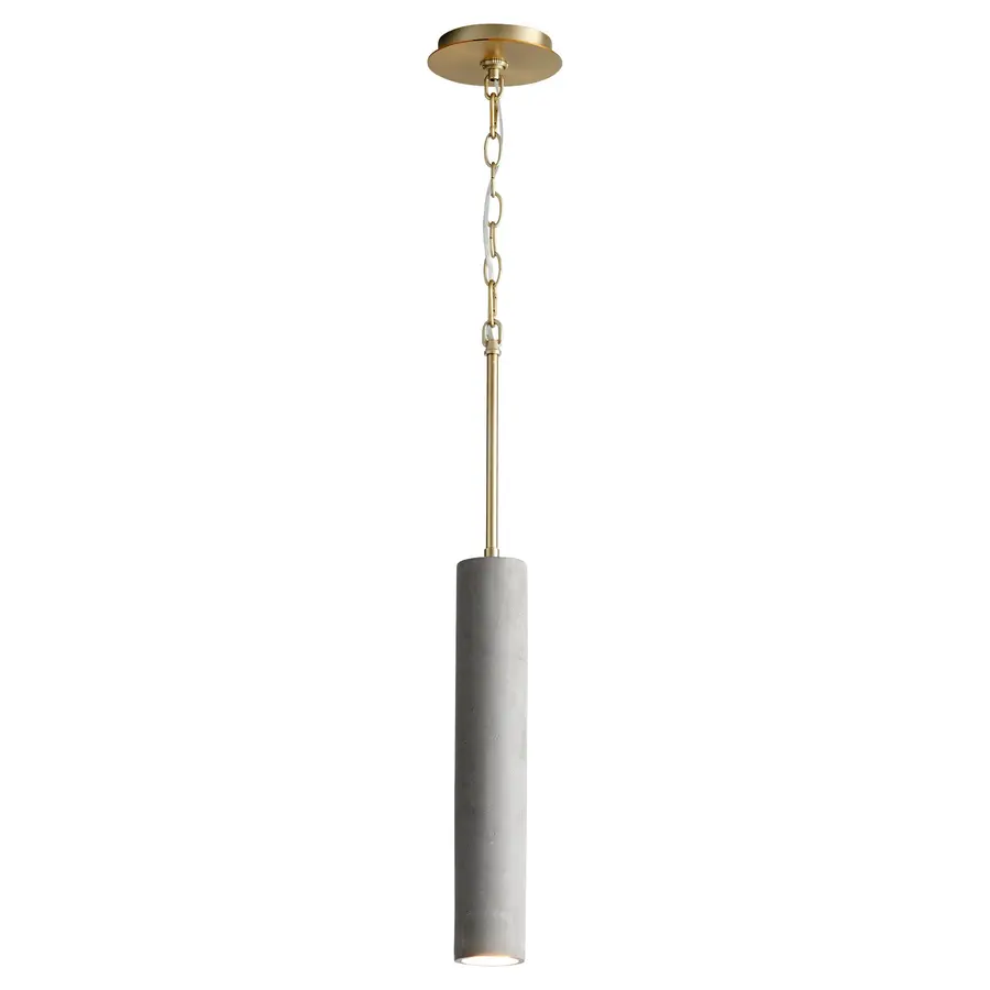 Totem LED Mini Pendant in Dark Gray and Aged Brass - Image 2