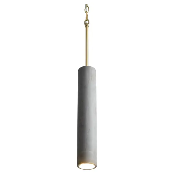 Totem LED Mini Pendant in Dark Gray and Aged Brass - Image 3