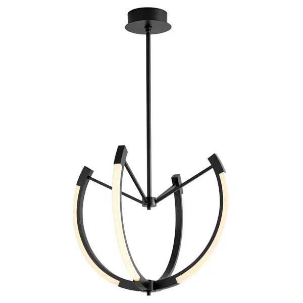 The Utopia LED ceiling mount delivers impressive 2401 lumens from integrated LEDs in a contemporary black and white design. Its 28-inch width makes a bold statement while the semi-flush profile works well in standard ceiling heights. - alternate view