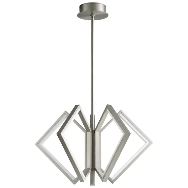 The Acadia LED chandelier combines contemporary styling with integrated LED technology for a sleek, energy-efficient lighting solution. Its 30-inch linear design and satin nickel finish make it versatile for both residential and commercial spaces.