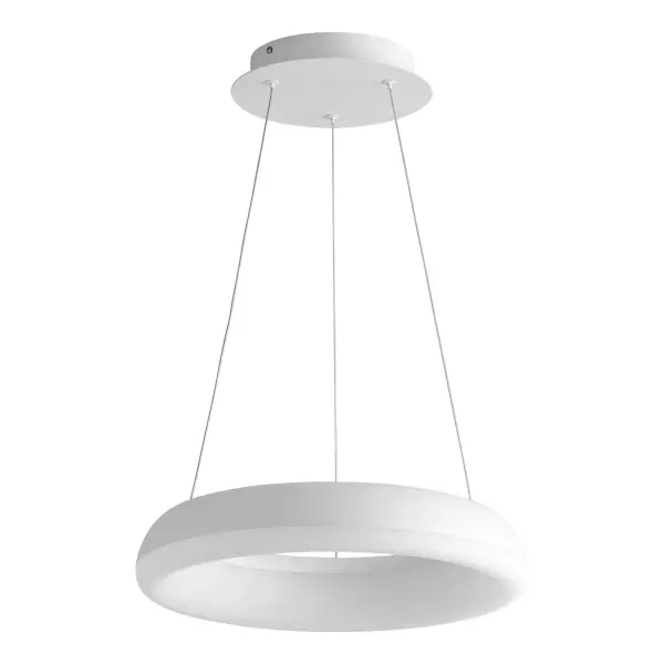The Roswell LED pendant delivers impressive 2490 lumens from a compact 15.75-inch profile. Its clean white finish and integrated LED make it ideal for modern spaces requiring bright, efficient task lighting.