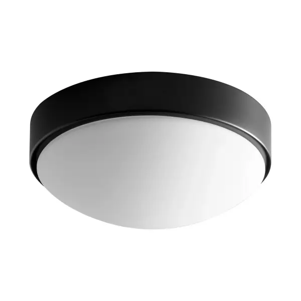 The Journey LED flush mount delivers efficient, modern lighting in a compact profile. Its black steel frame and satin opal glass provide soft, even illumination ideal for hallways, closets, and bathrooms.