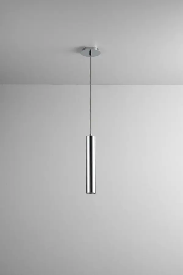 The Idol LED pendant delivers modern minimalism with its polished chrome finish and compact 2.75-inch profile. Integrated LED technology provides warm 3000K light with excellent color rendering, making it ideal for task lighting in tight spaces.